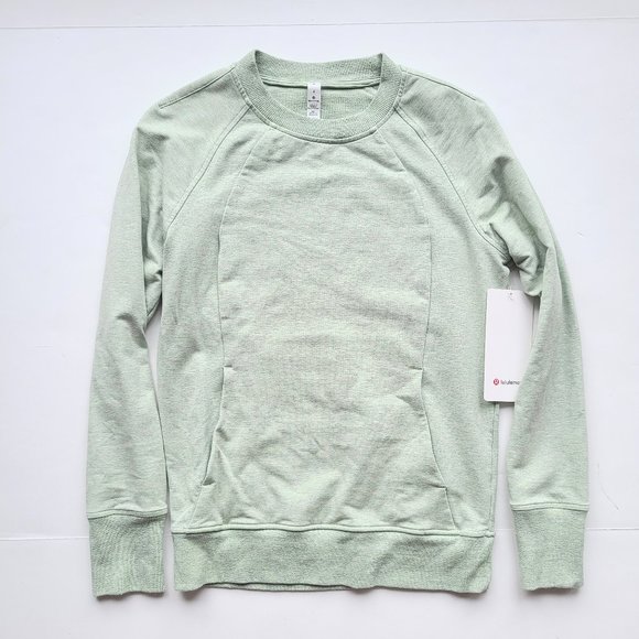 Lululemon Scuba Crew Neck Pullover Sweater in Heathered Springtime Green Size 4 - Picture 6 of 10